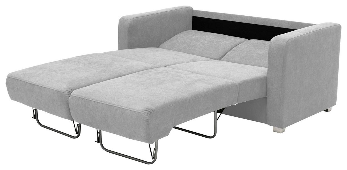 Schlafsofa Mia Silberfarben Mikrofaser - Chromfarben/Silberfarben, Design, Kunststoff/Textil (159/88/87cm) - Livetastic