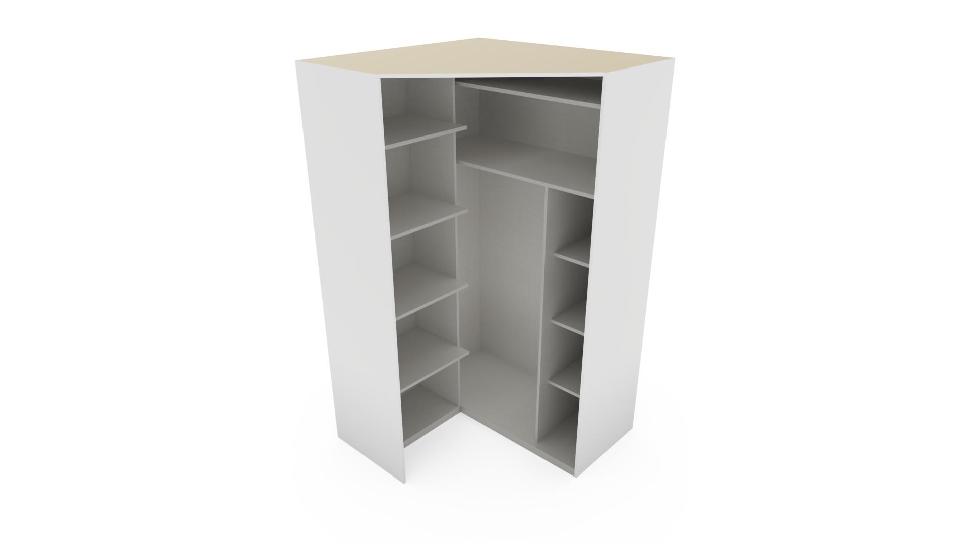Kutni Ormar New York B - bijela, Konvencionalno, drvni materijal/metal (120/208/120cm) - Modern Living
