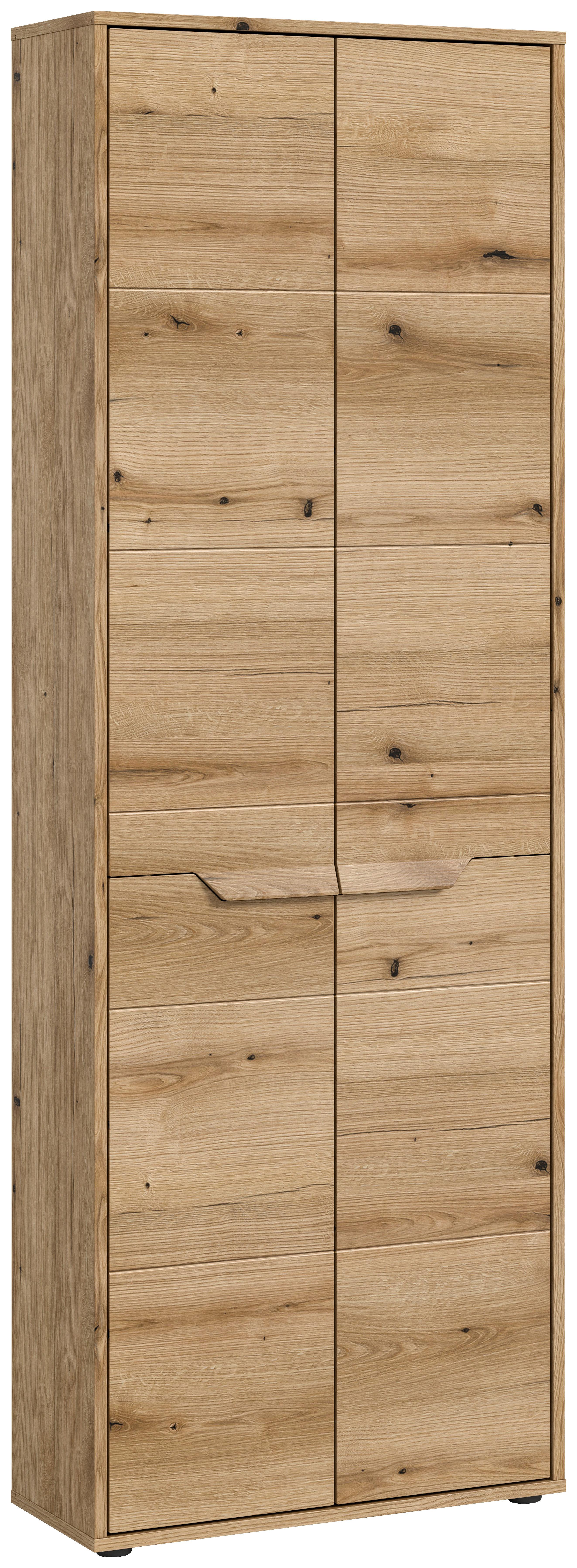 Hochschrank Zeno ca. 64x189 cm Eichefarben - Schwarz, MODERN, Holzwerkstoff (64/189/32cm) - MID.YOU