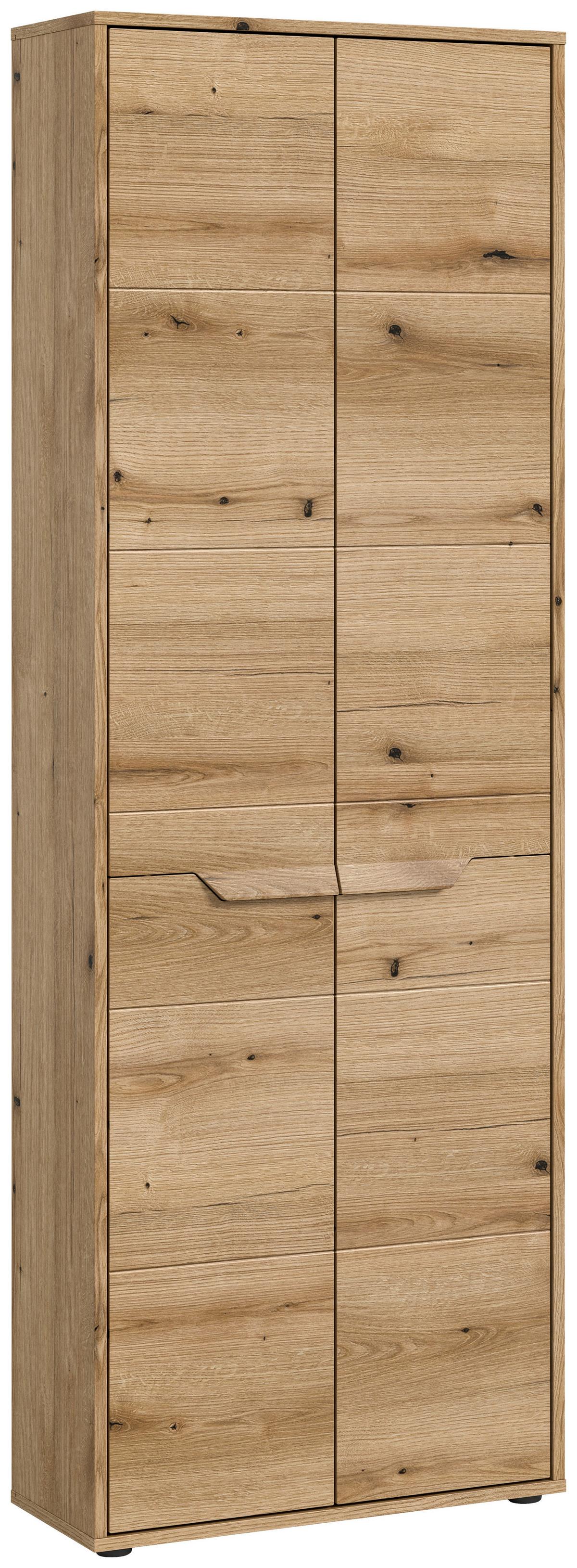 Hochschrank Zeno ca. 64x189 cm Eichefarben - Schwarz, MODERN, Holzwerkstoff (64/189/32cm) - MID.YOU