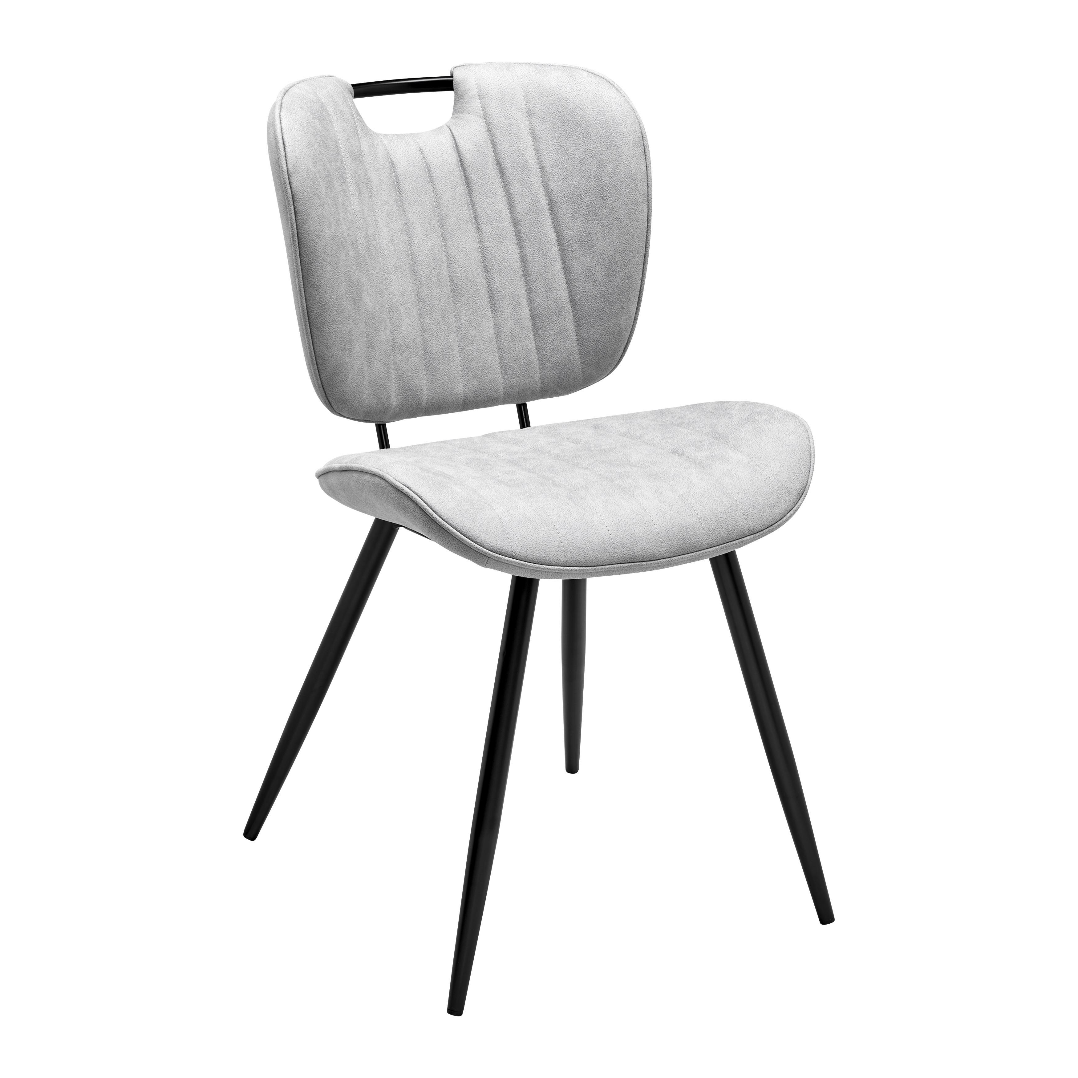 KRZESŁO HINA - jasnoszary/czarny, Modern, metal/drewno (46/84/57cm) - Bessagi Home