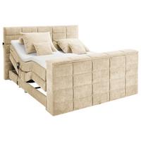 Boxspringbett Denver Sand ca. 180x200 cm mit Topper - Sandfarben, KONVENTIONELL, Textil (180/200cm) - Carryhome