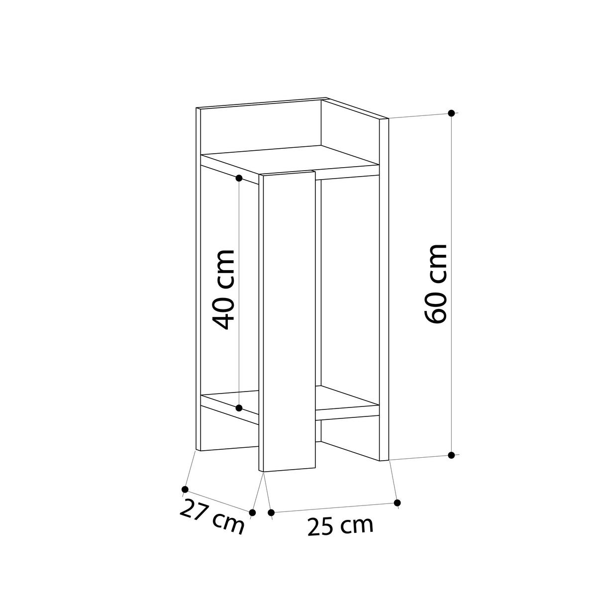 Nachtisch Elos ca. 27x60x25 cm Schwarz - Schwarz, Design, Holzwerkstoff (27/60/25cm) - Livetastic