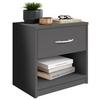Nachtkästchen Fair Graphitfarben - Silberfarben/Graphitfarben, KONVENTIONELL, Holzwerkstoff/Kunststoff (39/41/28cm) - Based