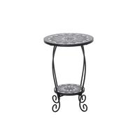 Blumenständer Mosaik ca. 41x59 cm Schwarz - Schwarz, KONVENTIONELL, Keramik/Metall (41/41/59cm) - Gardenson