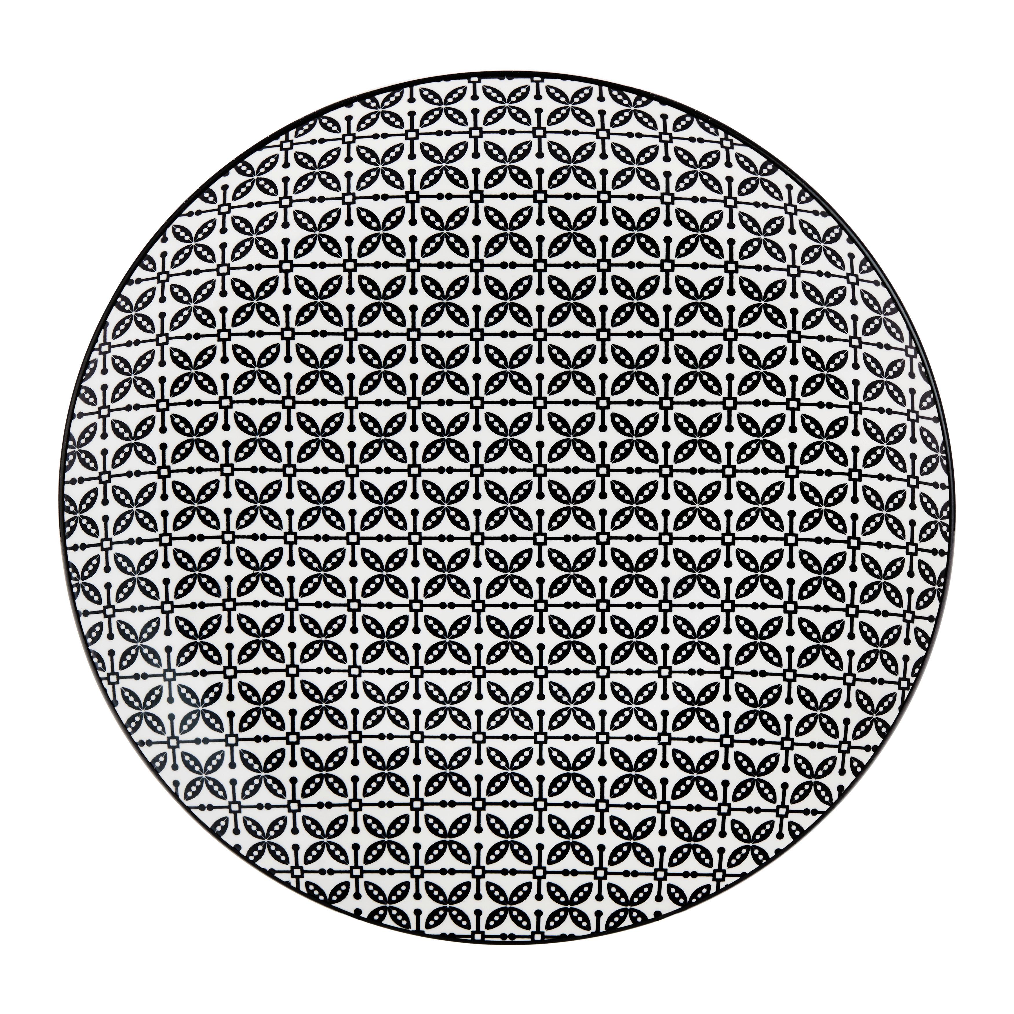 Farfurie întinsă Shiva - alb/negru, Lifestyle, ceramică (27/2,5cm) - Mömax