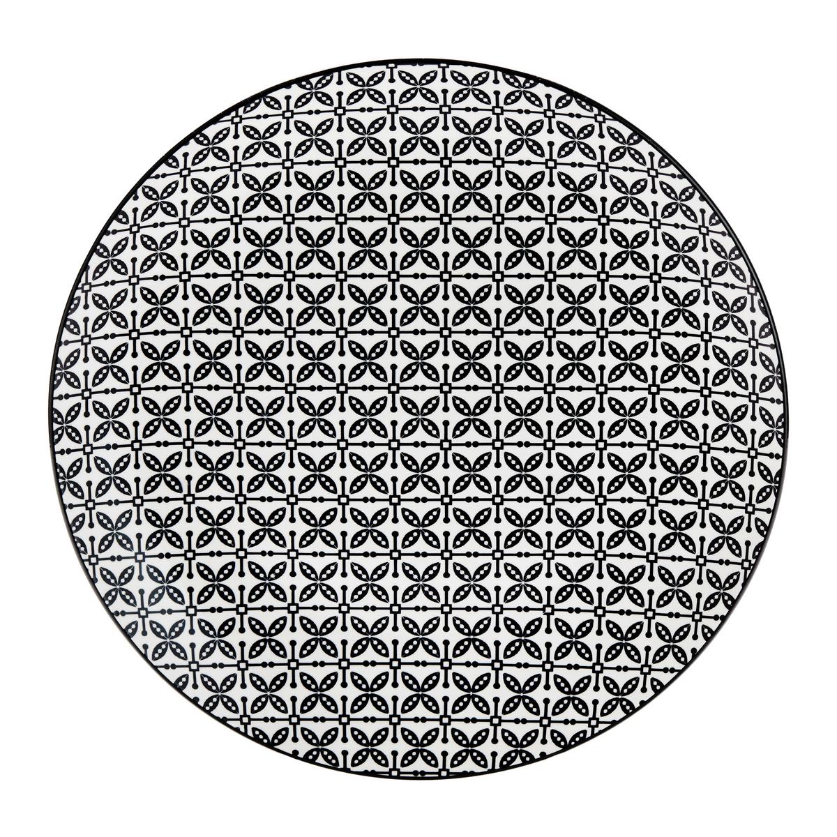 Speiseteller Shiva Schwarz/Weiss - Weiss/Schwarz, Lifestyle, Keramik (27/2,5cm) - Mömax