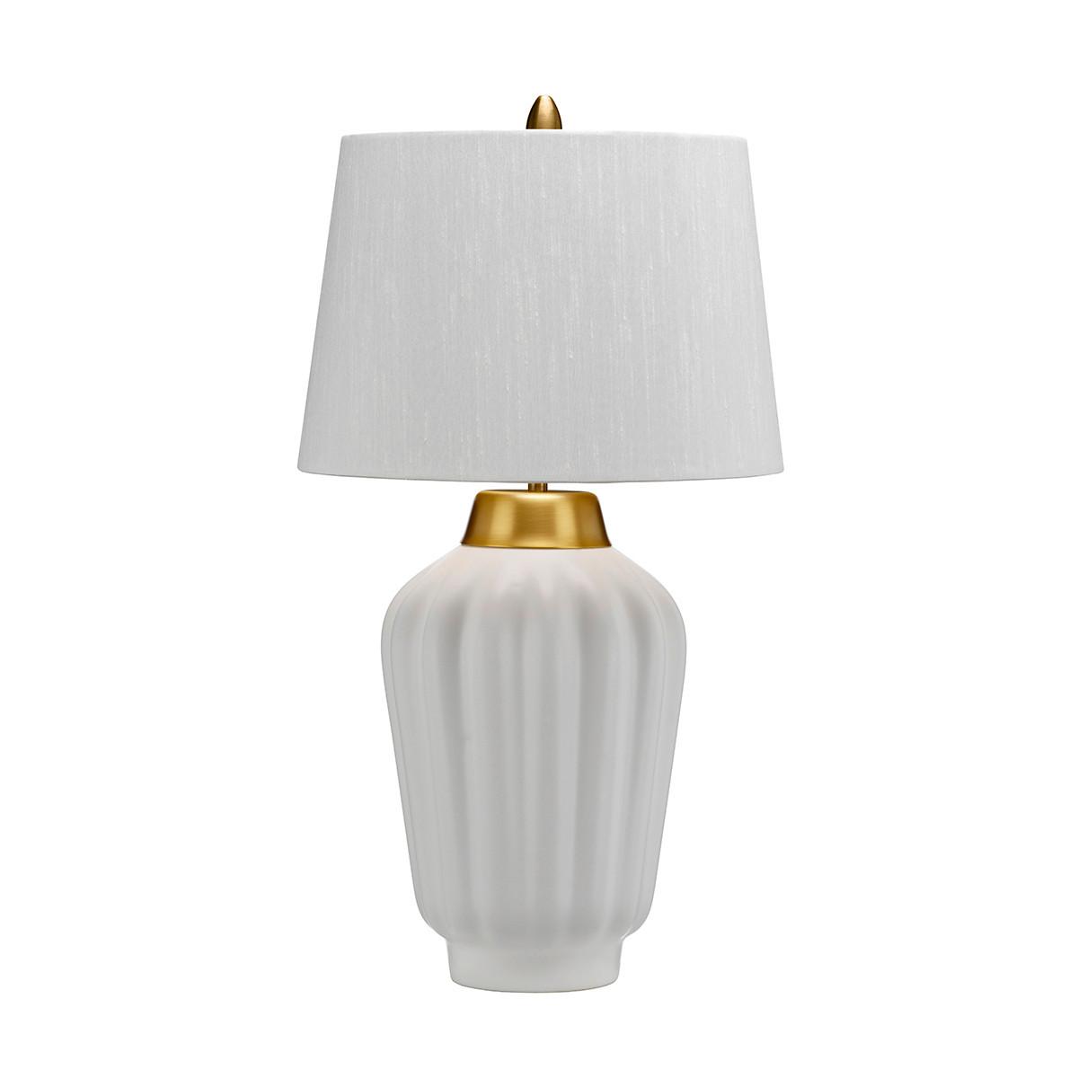 Stolna Svjetiljka Qn-Bexley-Tl-Wbb - bijela/boje mjeda, Design, metal/tekstil (30/56.2cm)