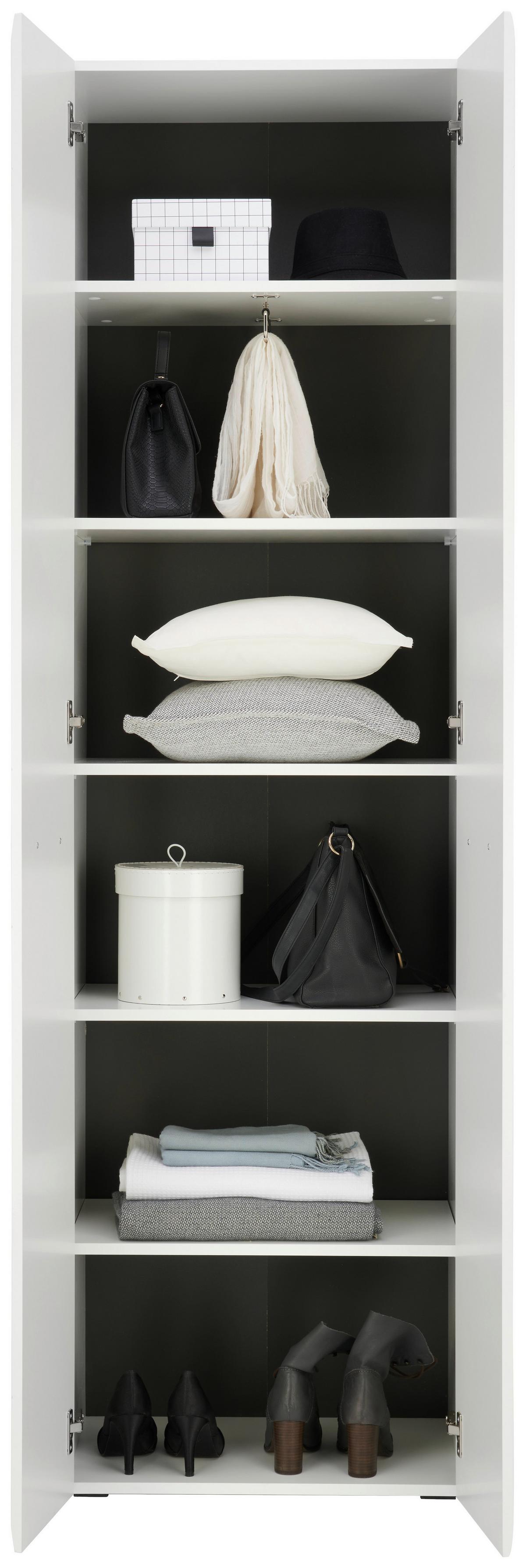 Garderobna Omara Avanti, Bela - bela/visoki sijaj, Basics, umetna masa/leseni material (60/206,2/41,6cm) - Hom`in