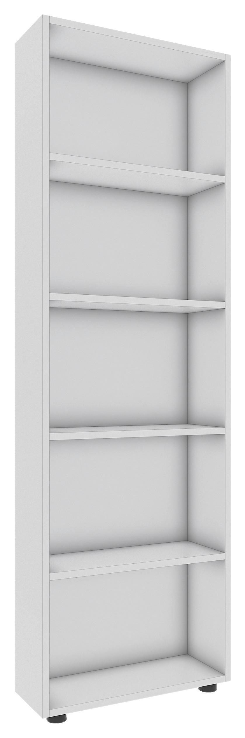 Regal Bulas, Bela - črna/bela, Basics, umetna masa/leseni material (56/169/20cm) - MID.YOU