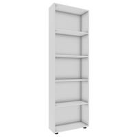 Regal Bulas, Bela - črna/bela, Basics, umetna masa/leseni material (56/169/20cm) - MID.YOU