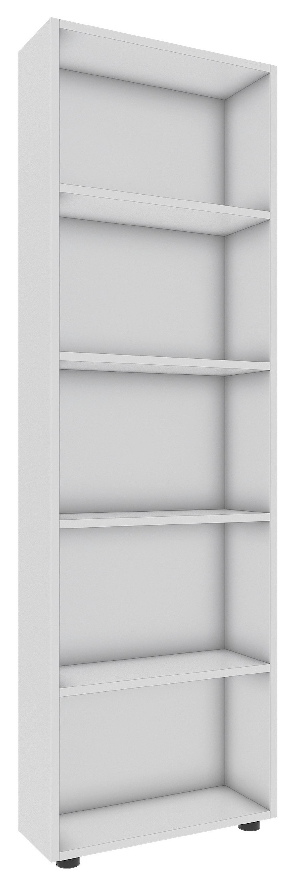 Regal Bulas, Bela - črna/bela, Basics, umetna masa/leseni material (56/169/20cm) - MID.YOU