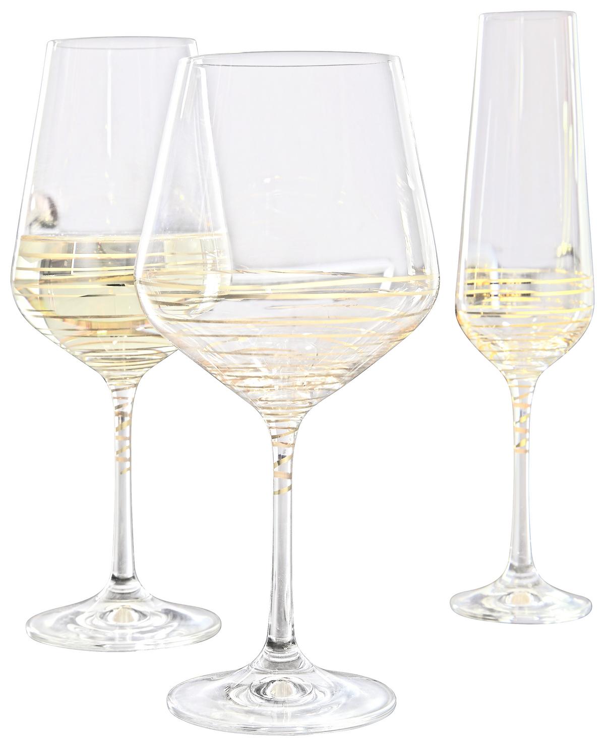 Sektglas Elegance ca. 200ml - Klar/Goldfarben, MODERN, Glas (0,2l) - Bohemia