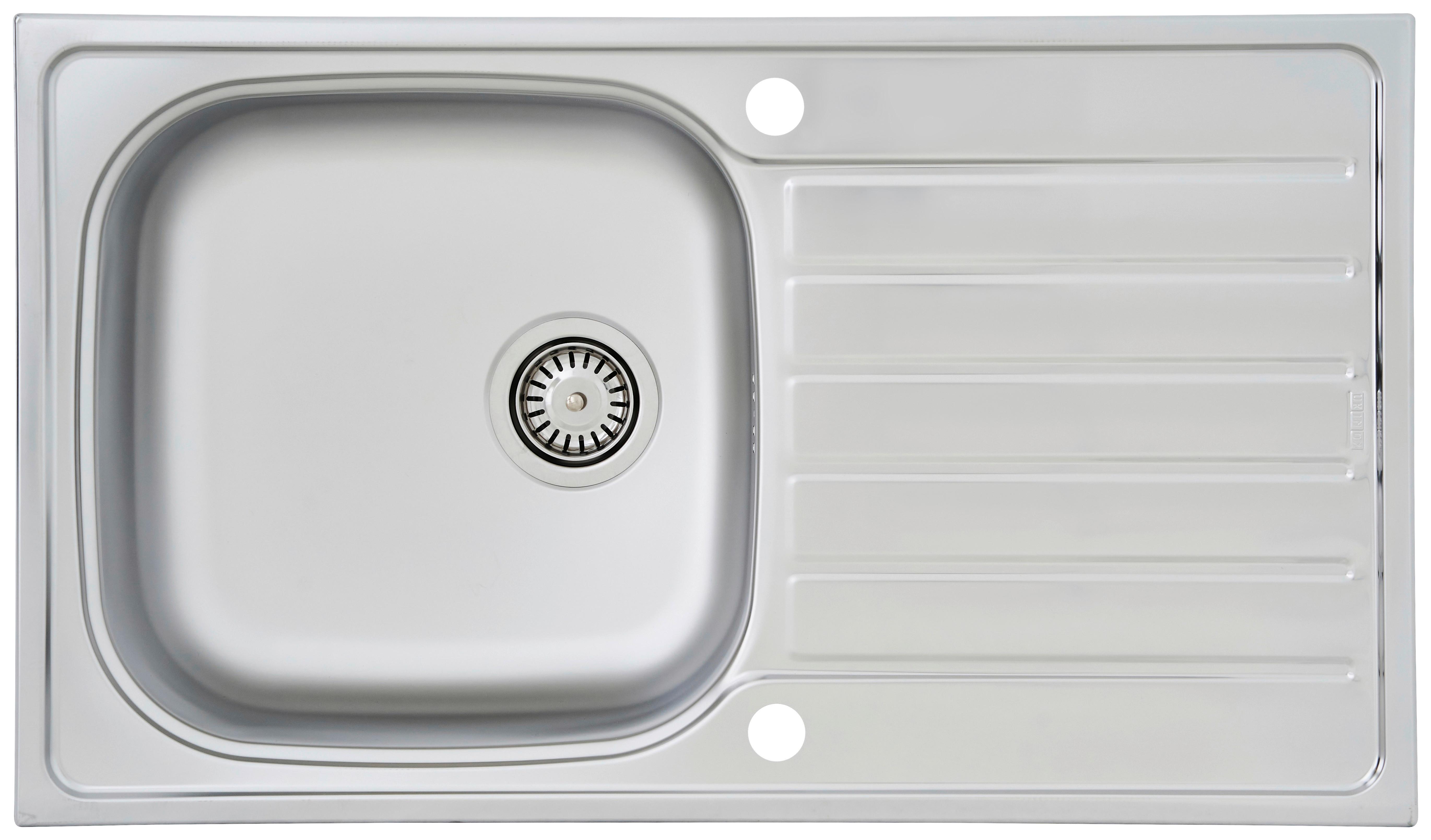 Spüle Edelstahl ca. 86x50 cm - Edelstahlfarben, Trend, Metall (86/17,5/50cm) - Respekta