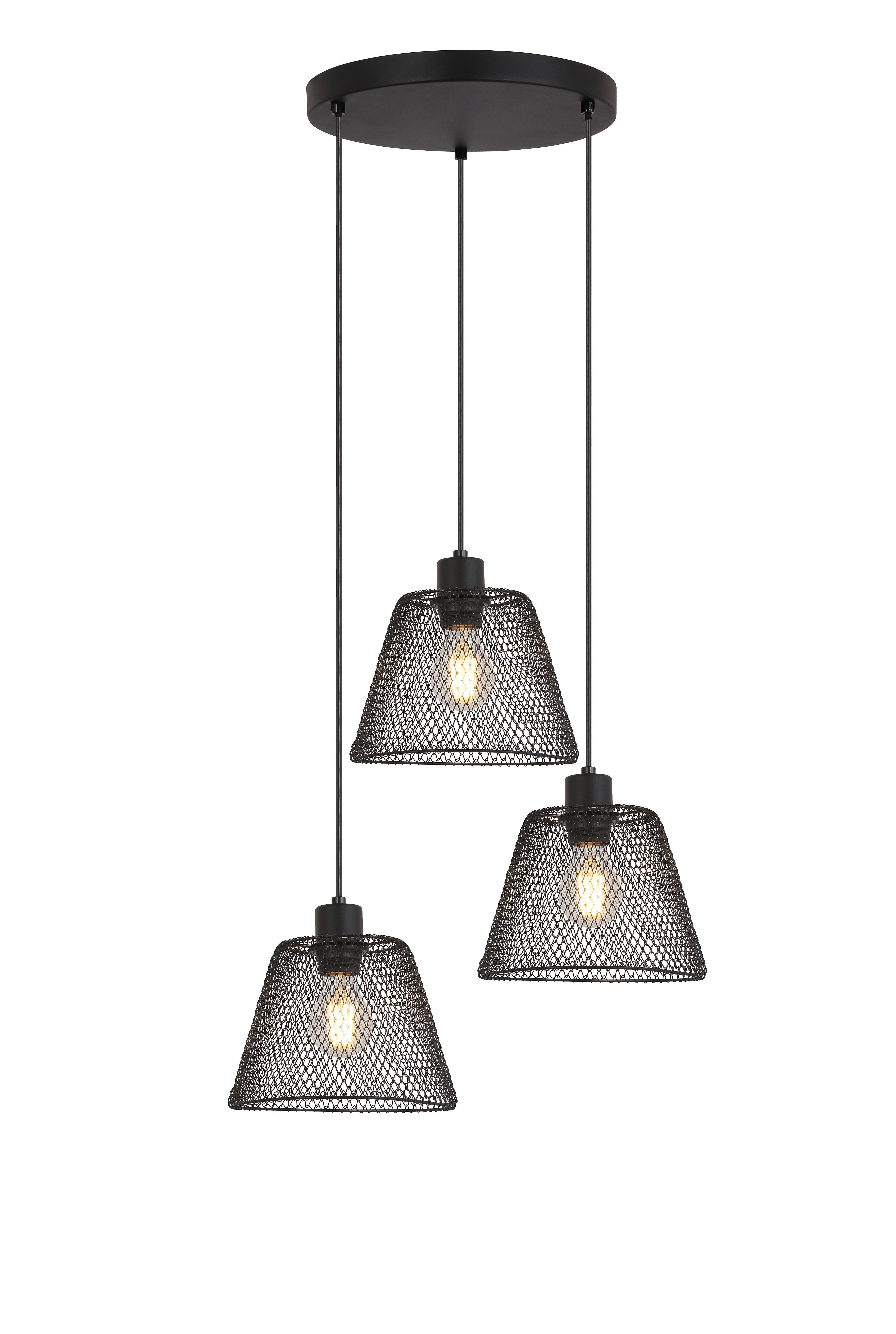 Függőlámpa Ylvie - fekete, Modern, műanyag/fém (42/120cm) - Modern Living