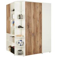 Eckschrank Young Eichefarben - Eichefarben/Alufarben, KONVENTIONELL, Holzwerkstoff/Kunststoff (124/198/148cm) - Mömax