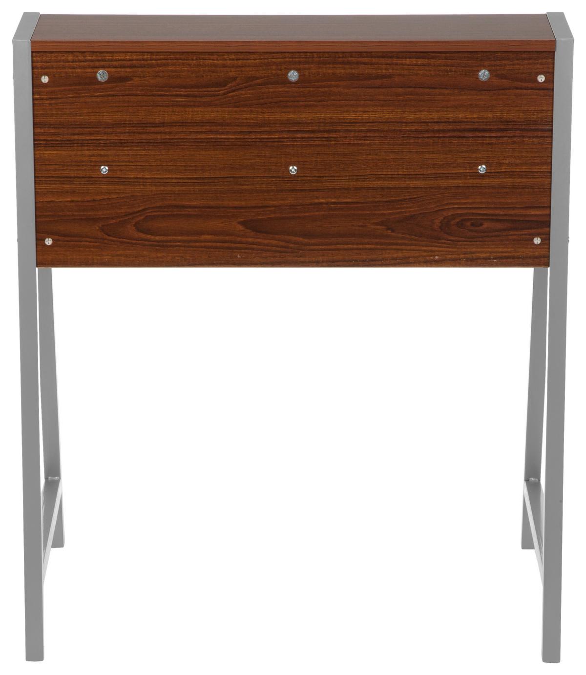 Pisalna Miza Dumont, Barva Oreha - srebrne barve/barva oreha, Moderno, kovina/leseni material (78/89/51cm) - MID.YOU