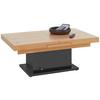 SOFFBORD 2IN1 III - svart/ekfärgad, Modern, metall/trämaterial (133-170/51,5-77,5/80cm) - Mömax