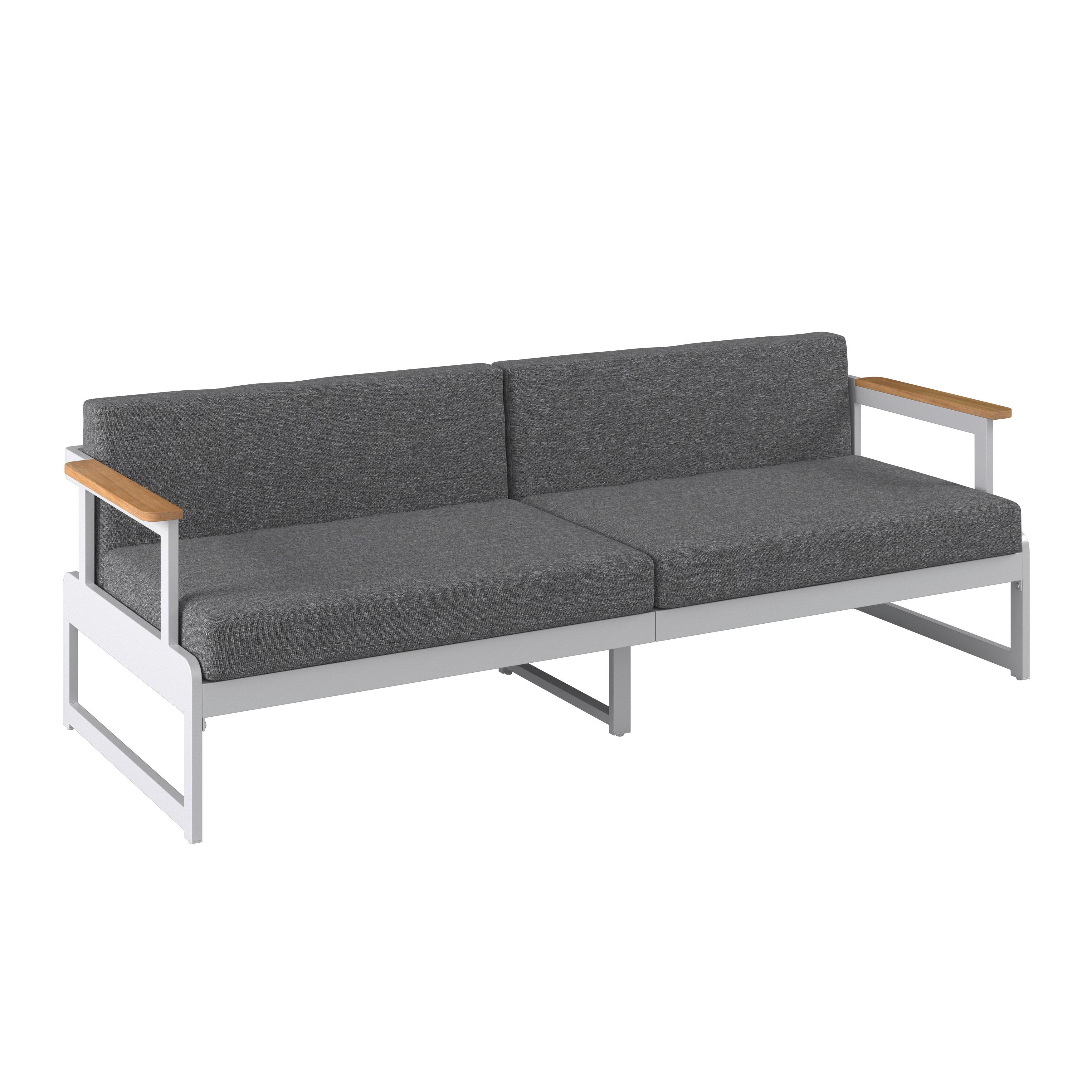 SOFA TARASOWA DESENZANO - biały/szary, Modern, metal/tkanina (192/57/73cm) - Ambia Garden