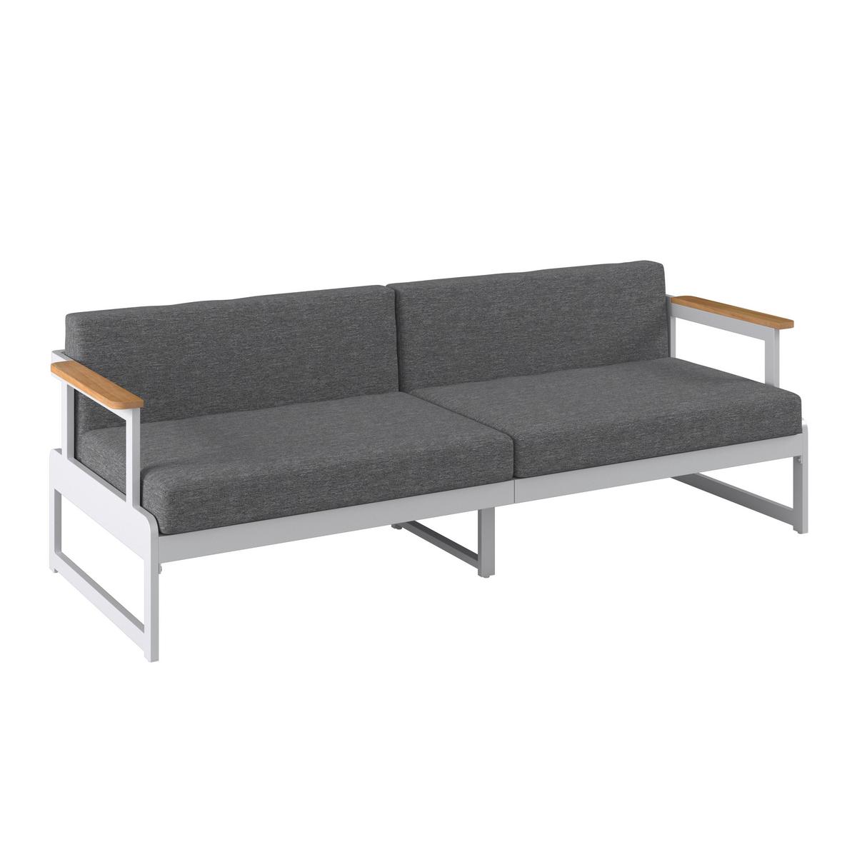 SOFA TARASOWA DESENZANO - biały/szary, Modern, metal/tkanina (192/57/73cm) - Ambia Garden