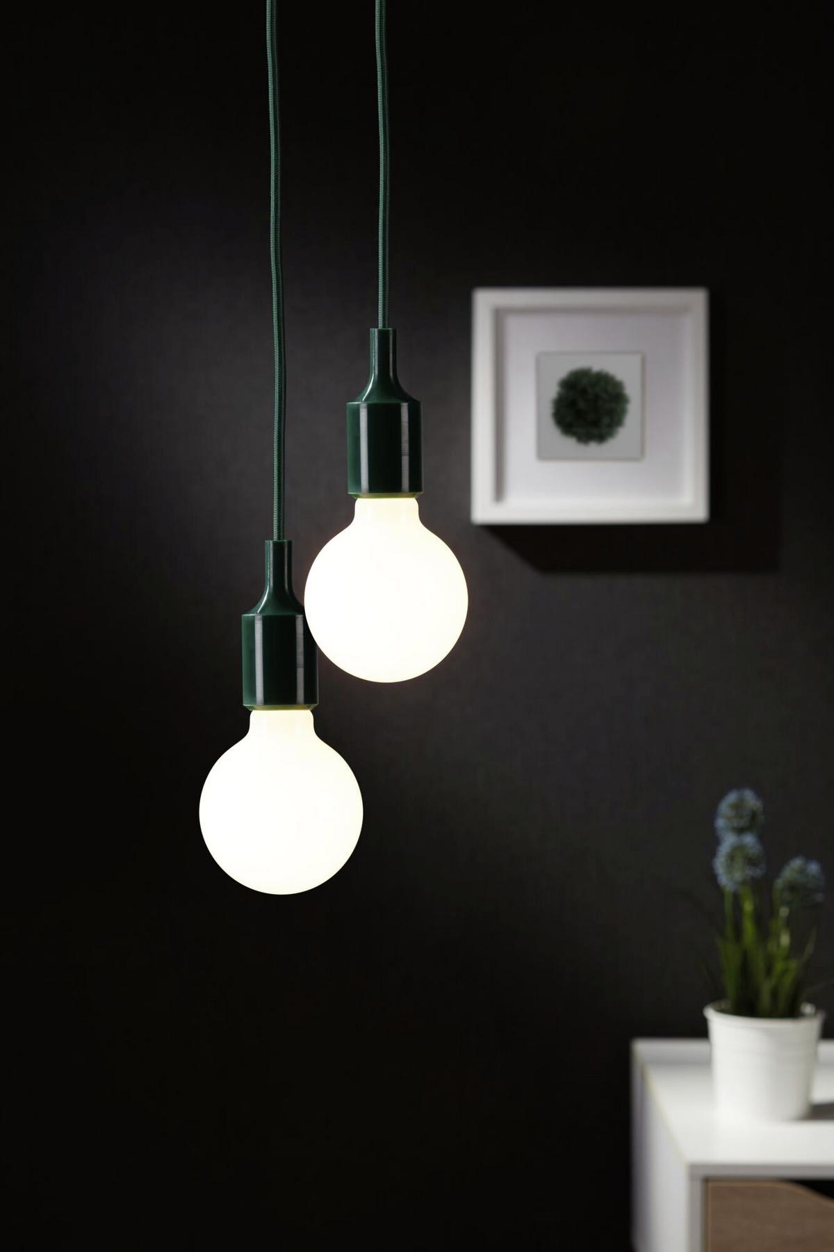 Hängeleuchte Ketil in Grün/Schwarz max. 60 Watt - Schwarz/Grün, Basics, Kunststoff/Textil (9,0/218cm) - Paulmann