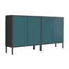 Sideboard Mailand Set 2 Anthrazit/Petrol - Anthrazit/Petrol, MODERN, Holzwerkstoff/Metall (158/86/33cm) - MID.YOU