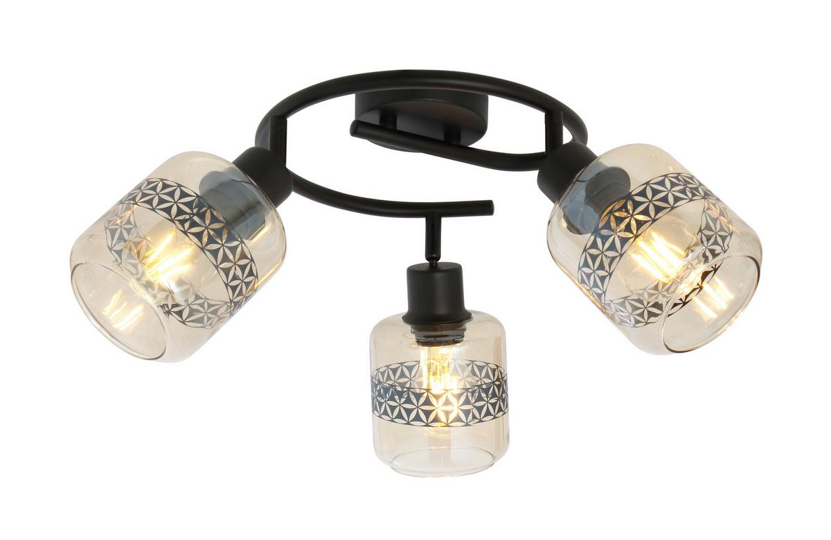 Strahler Lazarus in Schwarz max. 15 Watt - Schwarz, Design, Glas/Metall (25/25cm) - Globo
