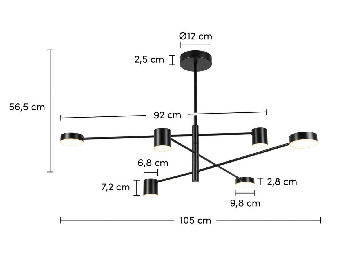 LAMPA WISZĄCA UTINA - czarny, Design, tworzywo sztuczne/metal (92/105/56,5cm) - Collett's Monde