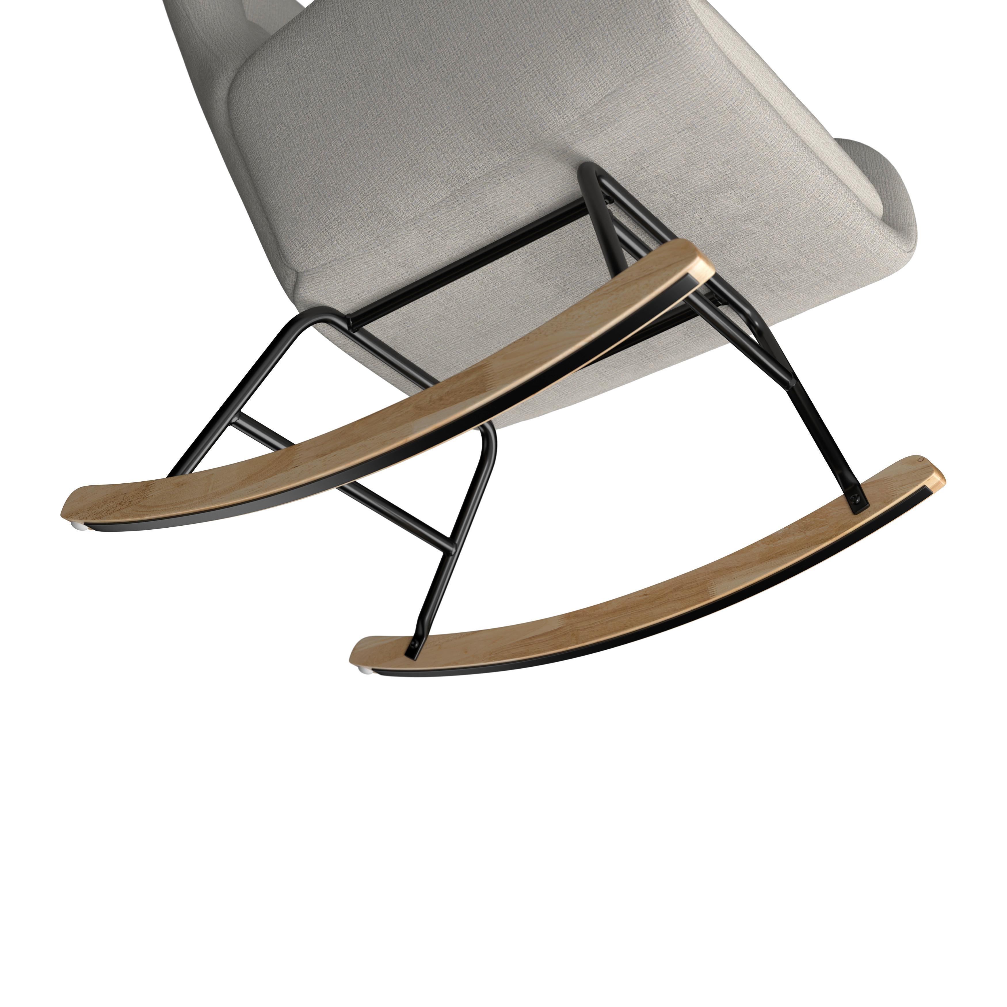 RELAXFÅTÖLJ EMILIO - ljusgrå/naturfärgad, Modern, metall/trä (68/92/87cm) - Bessagi Home