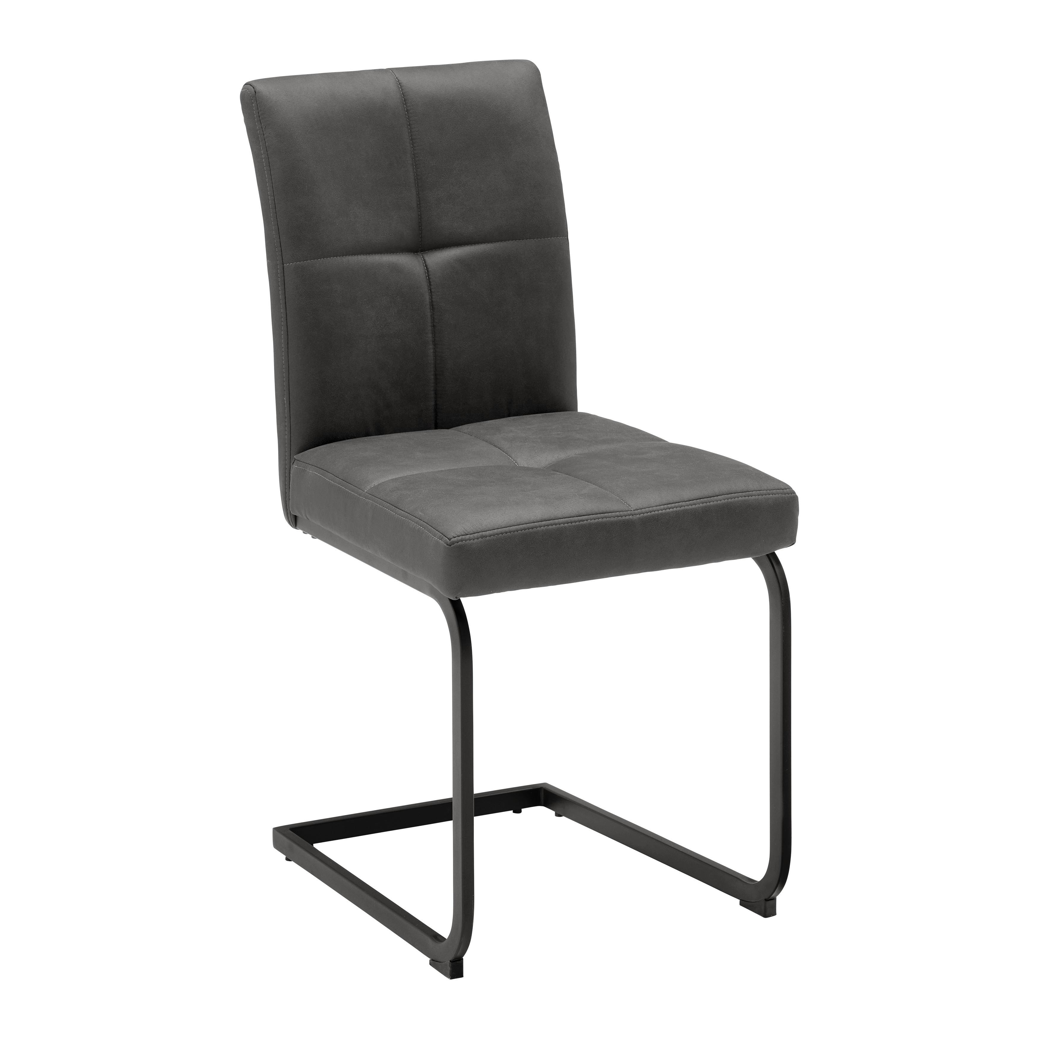 Scaun cantilever COOPER - negru/gri, Modern, metal/textil (45/93/60cm) - Mömax