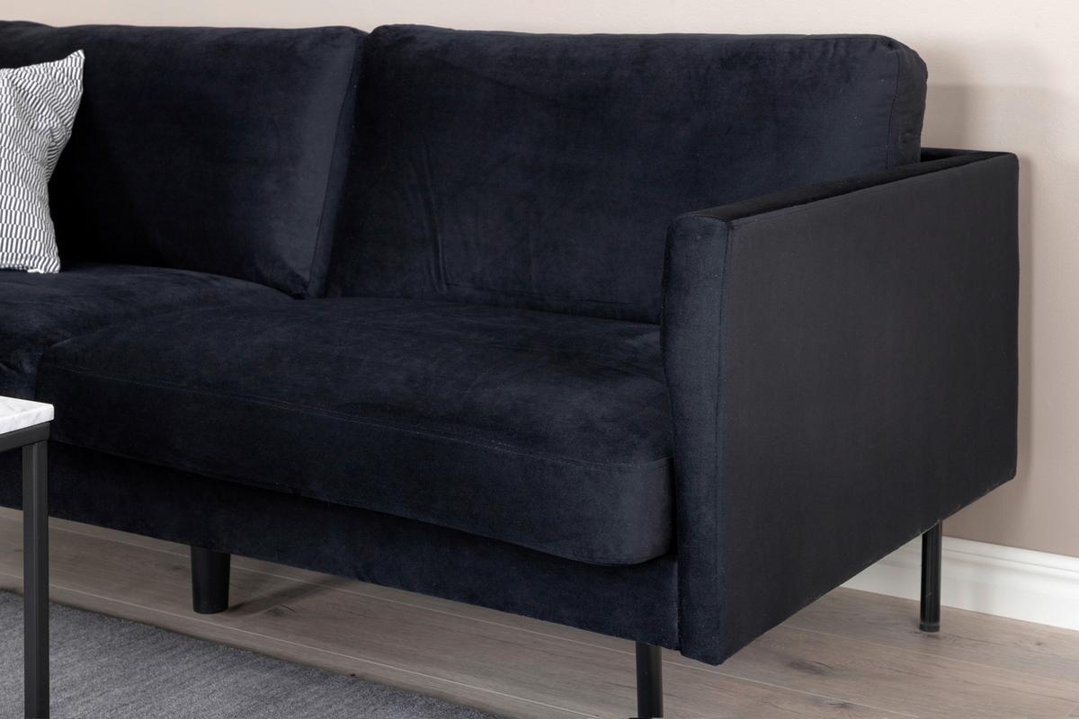 2-SITZER-SOFA ZOOM - Schwarz, Design, Textil/Metall (180/78/80cm) - Livetastic