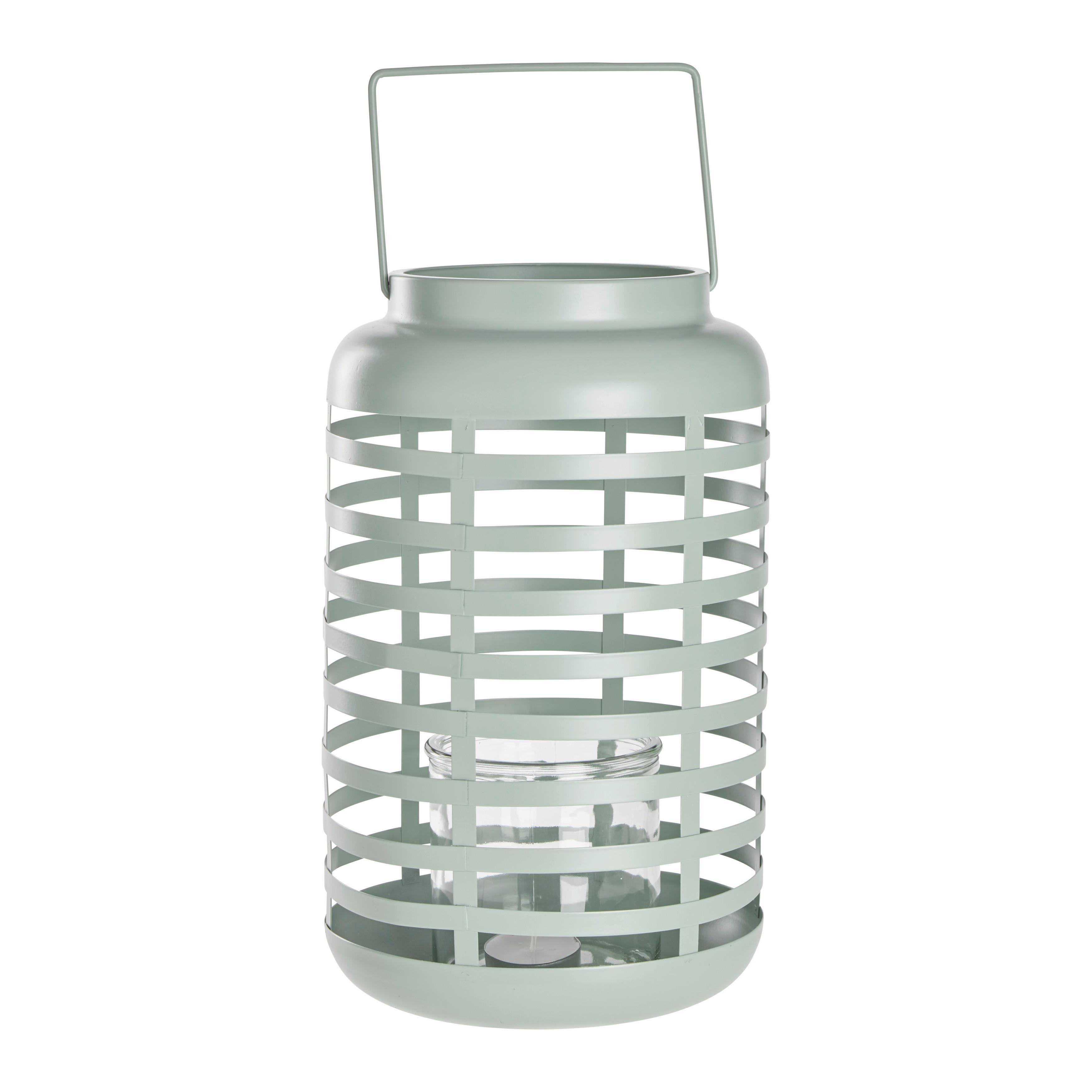 Laterne Malea in Mintgrün - Salbeigrün, Basics, Metall (18/31cm) - Modern Living