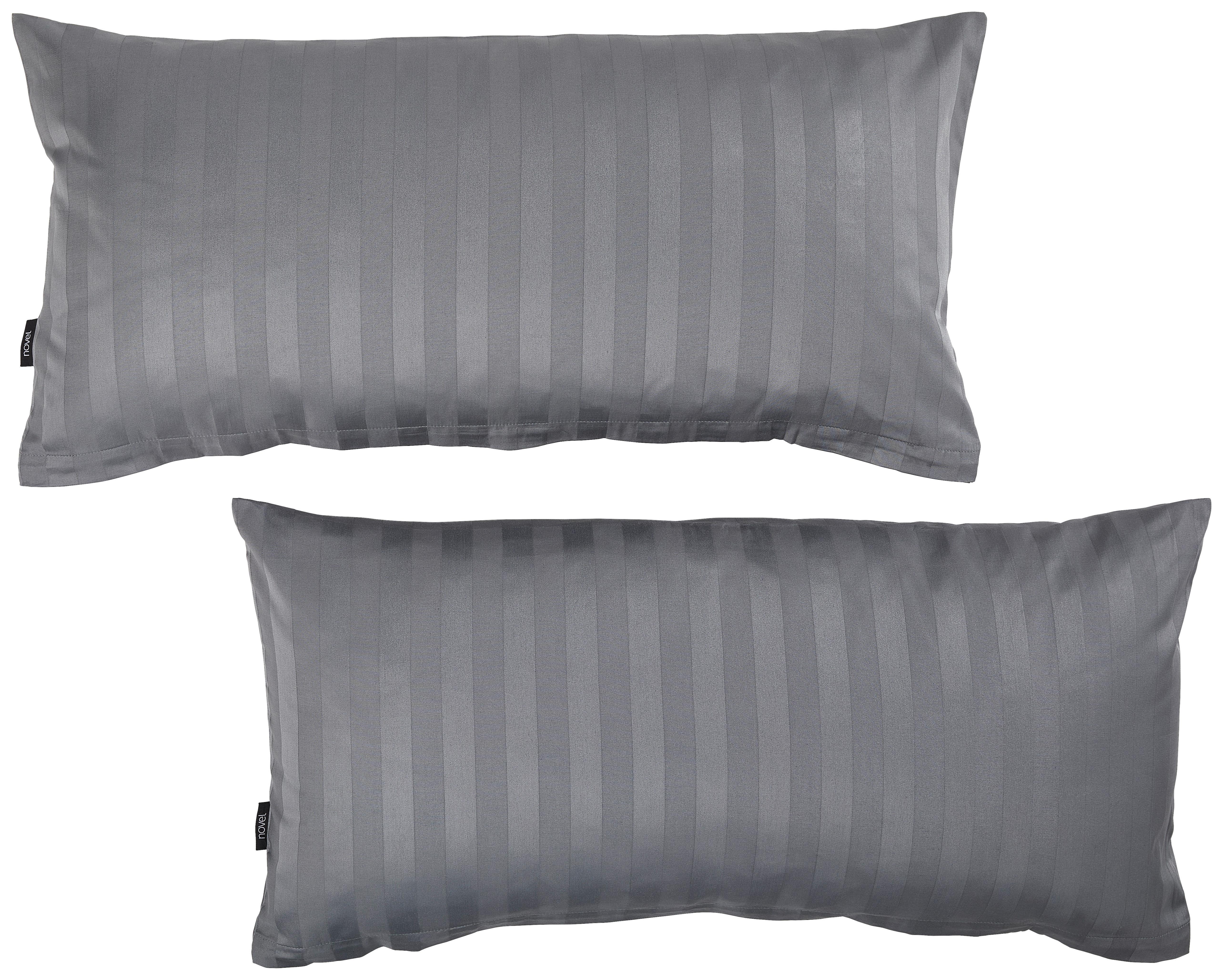 ZESTAW POSZEWEK NA PODUSZKI DOBBY - antracytowy, Konventionell, tkanina (40/80cm) - Novel
