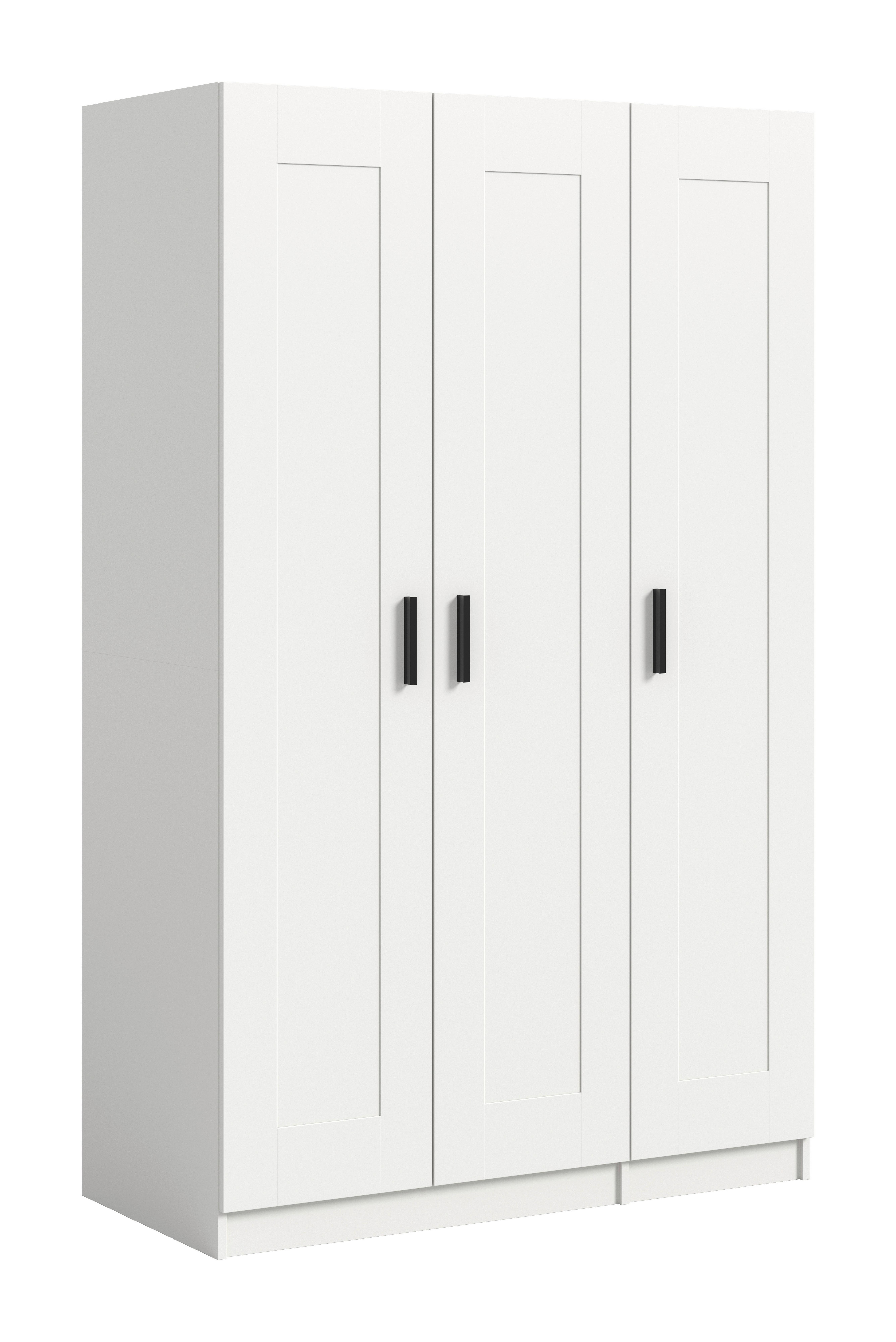 Drehtürenschrank Visby Weiß - Schwarz/Weiß, ROMANTIK / LANDHAUS, Holzwerkstoff/Kunststoff (120/195/56cm) - Livetastic