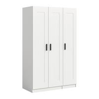 Drehtürenschrank Visby Weiß - Schwarz/Weiß, ROMANTIK / LANDHAUS, Holzwerkstoff/Kunststoff (120/195/56cm) - Livetastic