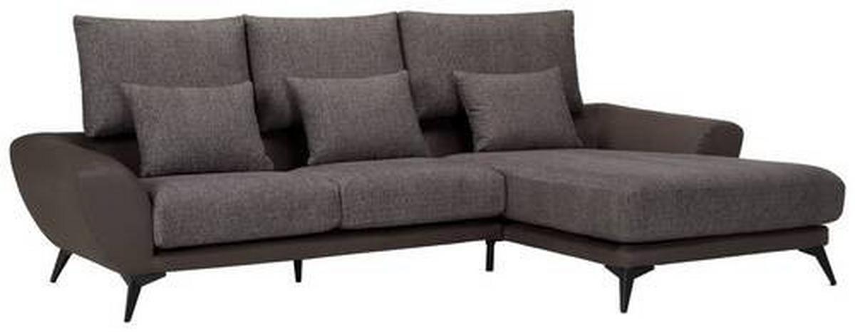 Wohnlandschaft Soria in Dunkelgrau - Dunkelgrau/Schwarz, MODERN, Textil (296/103/176cm) - Premium Living
