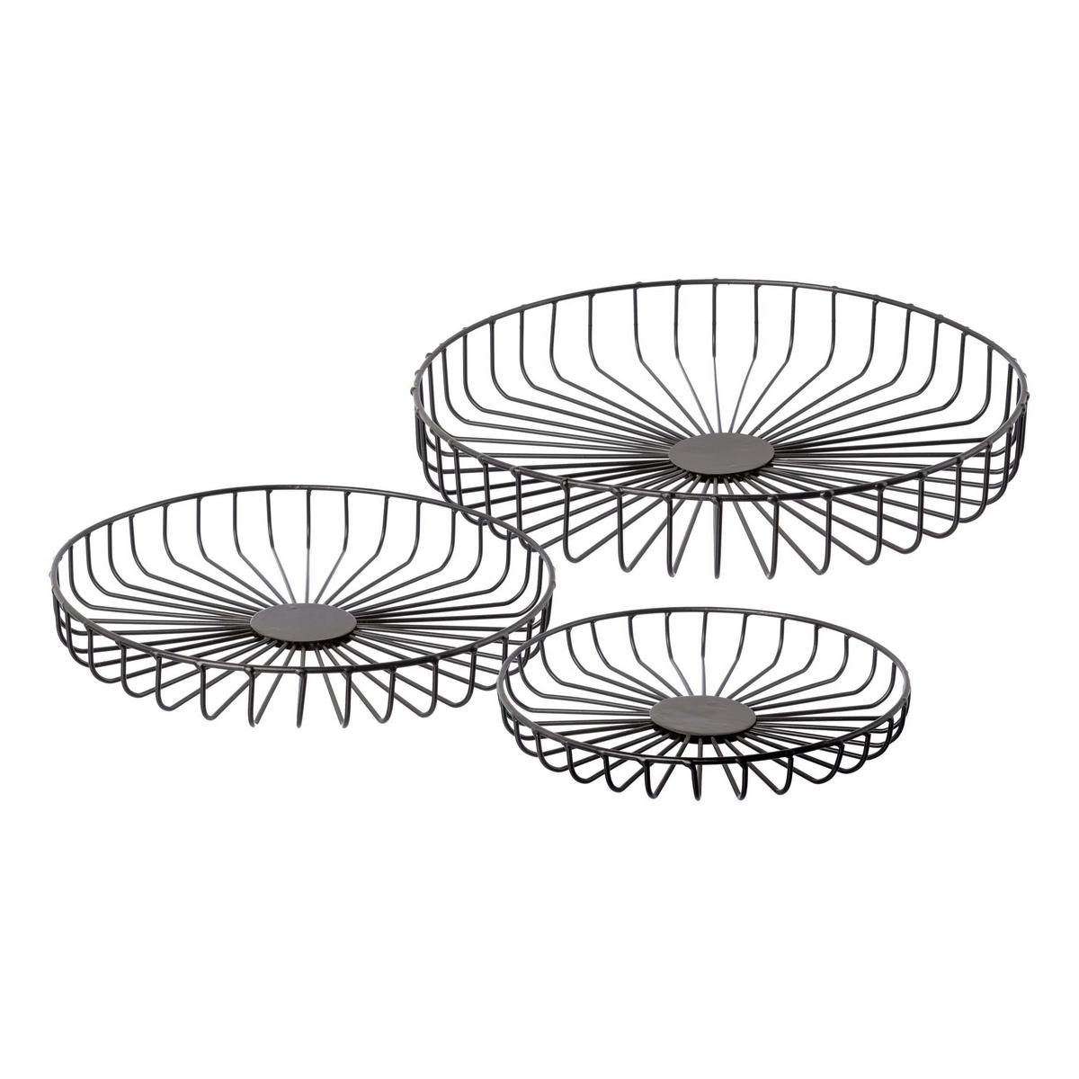 Dekoschale Petra in Schwarz Ø ca. 34cm - Schwarz, Basics, Metall (34/6cm) - Modern Living