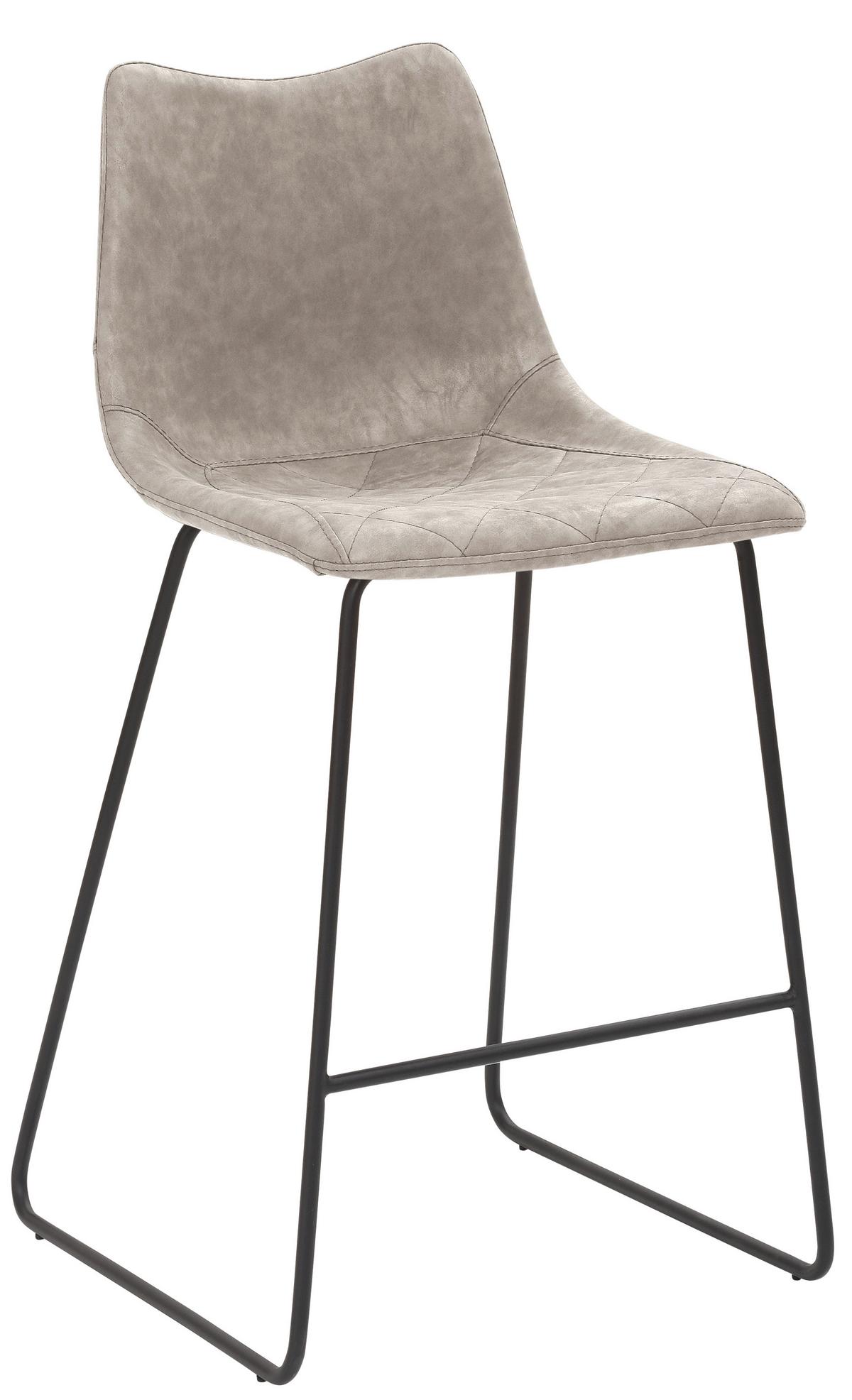 Barhocker My Solo ca. 49x100 cm Hellgrau - Hellgrau/Schwarz, KONVENTIONELL, Textil/Metall (49/99/51cm) - Livetastic
