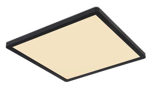 LED-Deckenleuchte Sapana max. 18 Watt - Opal/Schwarz, Basics, Kunststoff (29,4/29,4/2,5cm) - Globo