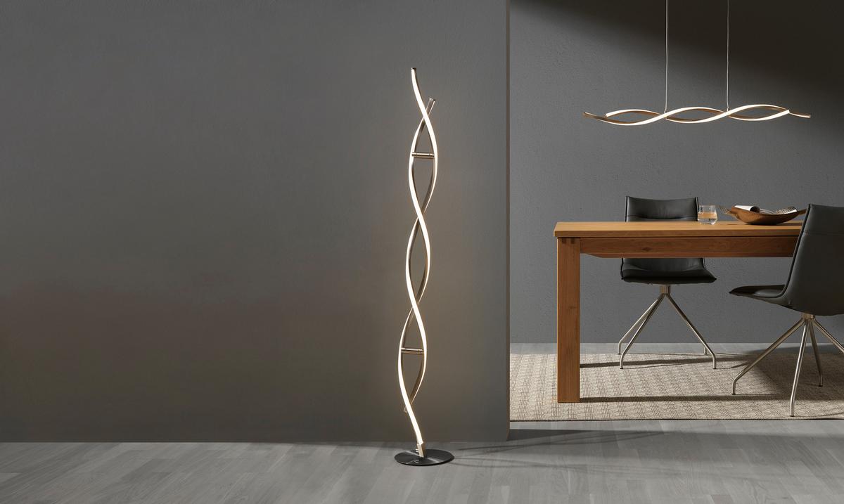 LAMPA WISZĄCA LED 9142-55 POLINA - kolor niklowy, Design, metal (110/8/140cm) - Paul Neuhaus
