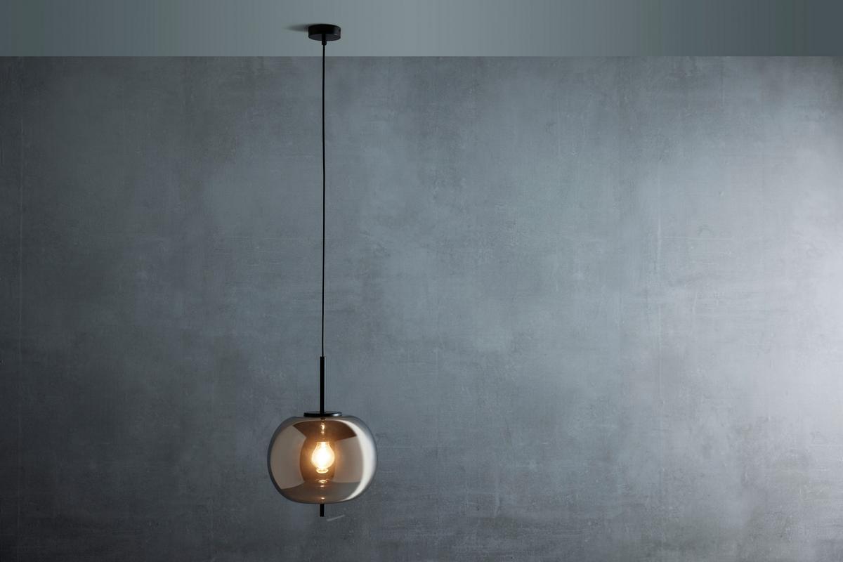 Hängeleuchte Jeanette in Schwarz max. 60 Watt - Schwarz, Modern, Glas/Metall (30/120cm) - Premium Living