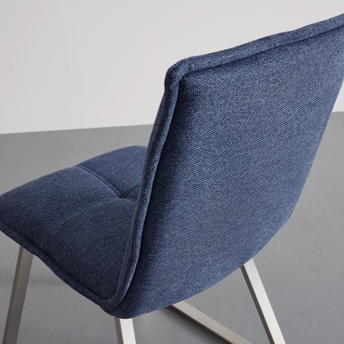 KRZESŁO EMILIO - kolor stalowy/niebieski, Modern, metal/drewno (46/85/55cm) - Bessagi Home