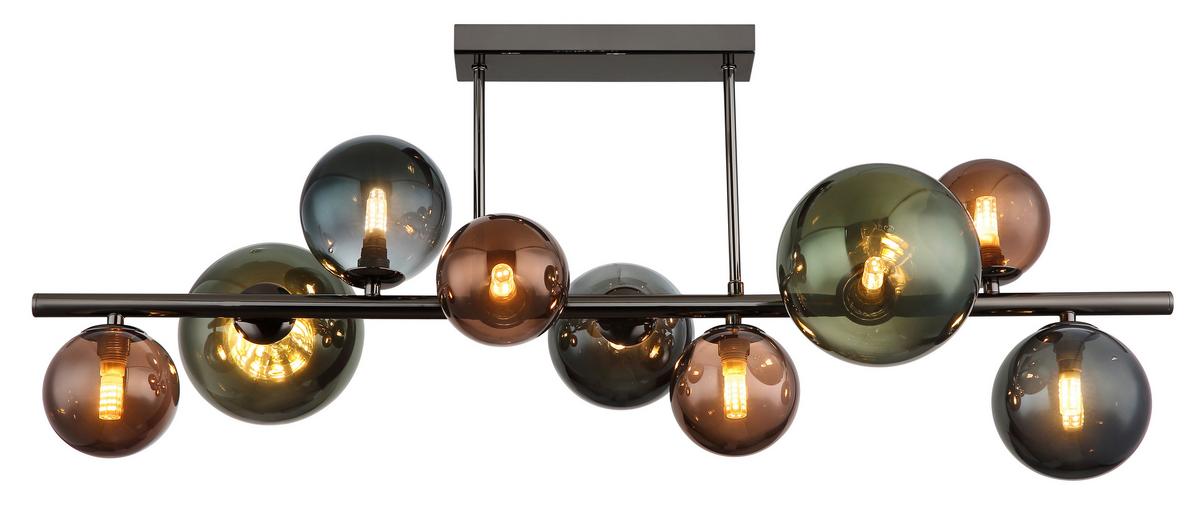 LED-DECKENLEUCHTE 56142-9D - Petrol/Bronzefarben, Design, Glas/Metall (87/30/38cm) - Globo
