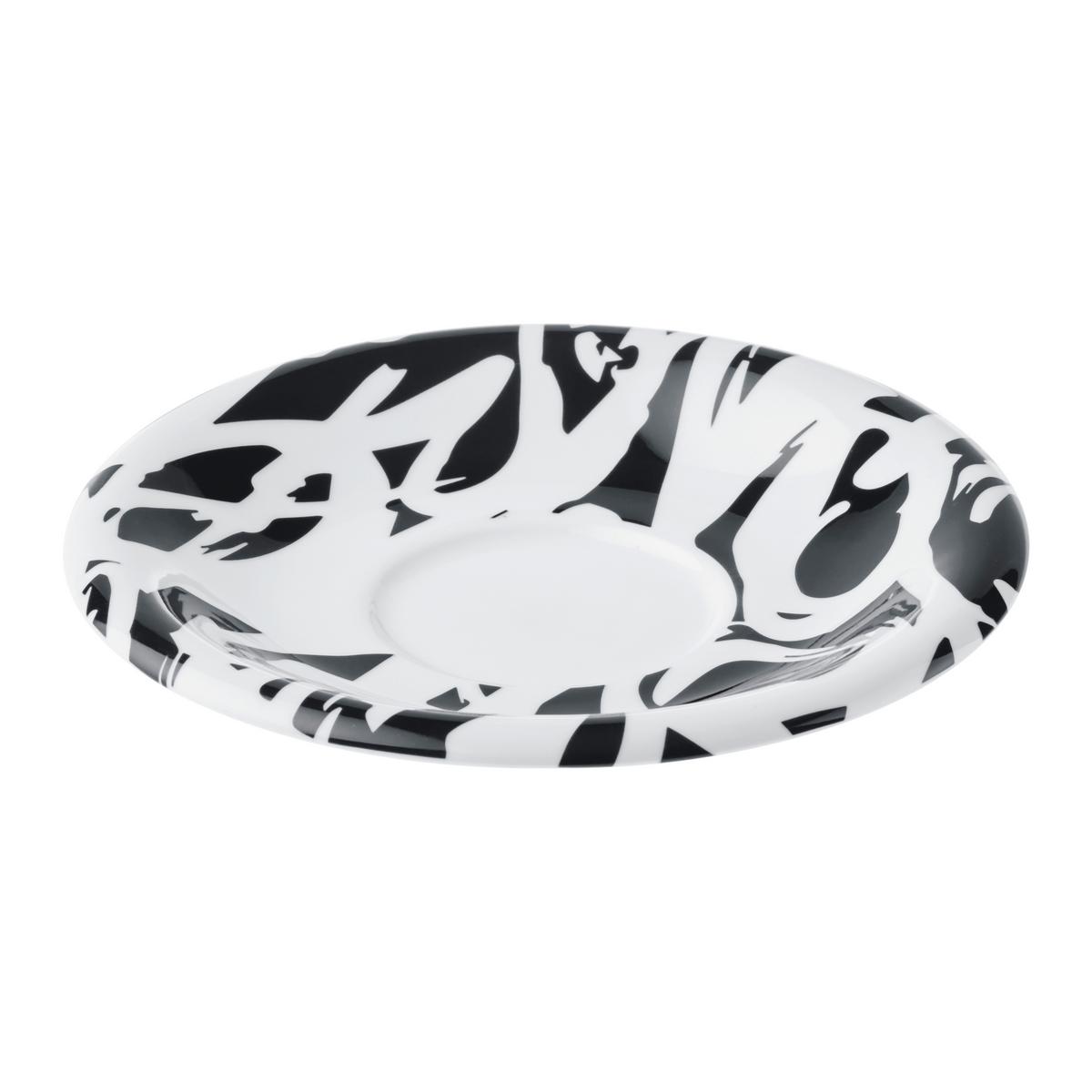 Espresso-Untertasse Schwarz/Weiß Ø ca. 12cm - Schwarz/Weiß, MODERN, Keramik (12cm) - Mömax