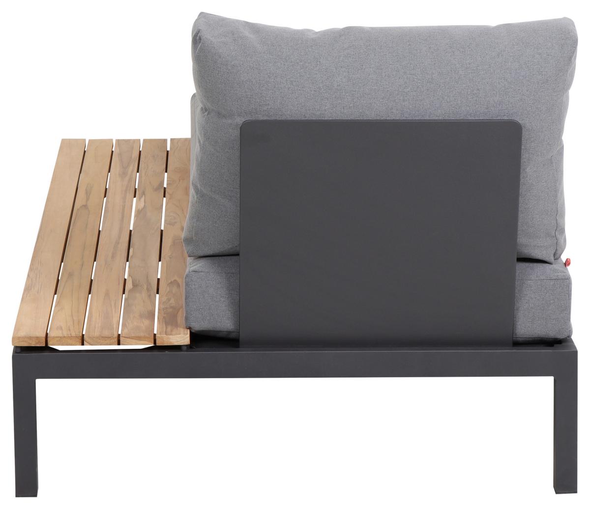 Modul-Loungegarnitur 5-tlg. Grau Teakholz - Anthrazit/Grau, KONVENTIONELL, Holz/Textil - Siena Garden