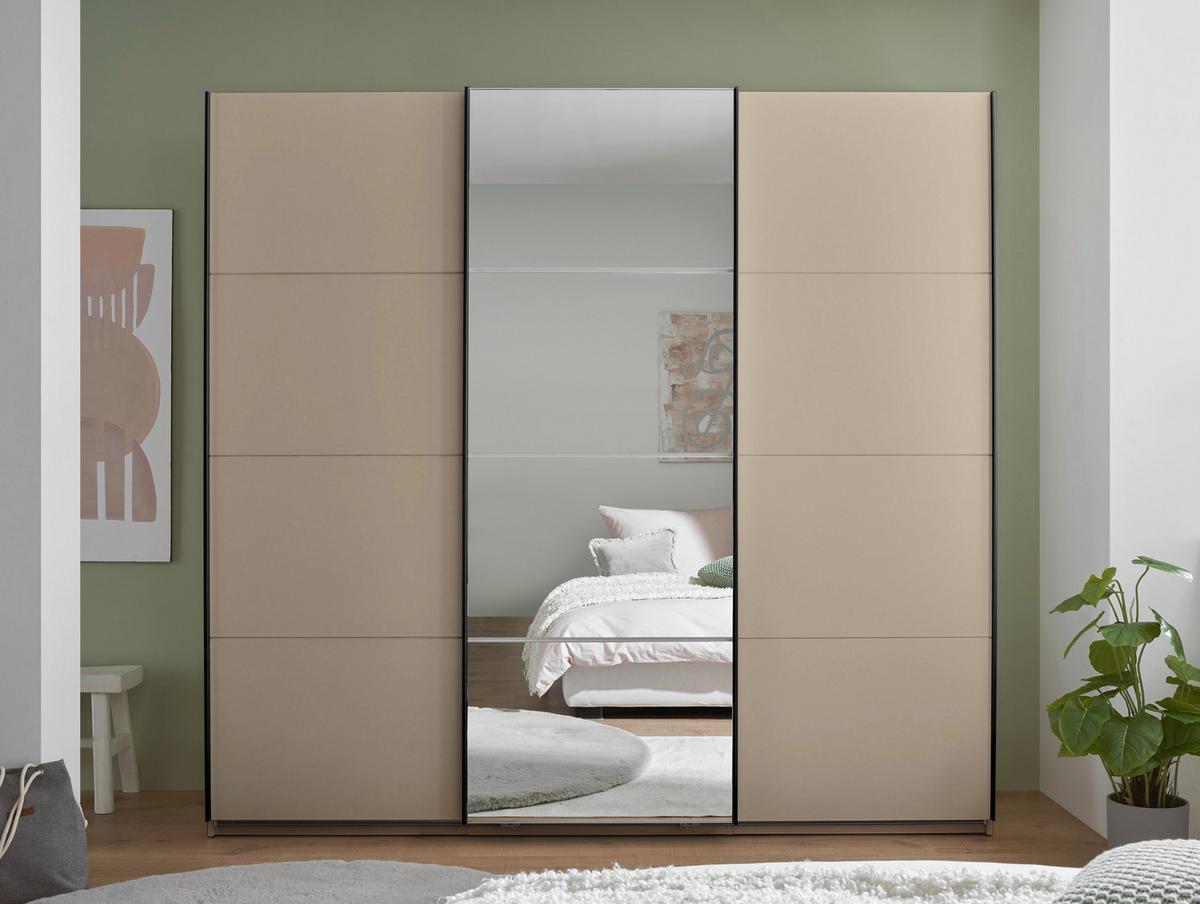 Ormar S Kliznim Vratima Carano - kašmir/crna, Konvencionalno, staklo/drvni materijal (215/204/63cm) - Modern Living