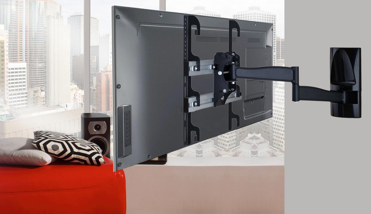 TV-Wandhalter WS 300 ca. 65x48 cm Schwarz - Schwarz, KONVENTIONELL, Metall (65/48/67cm) - MID.YOU