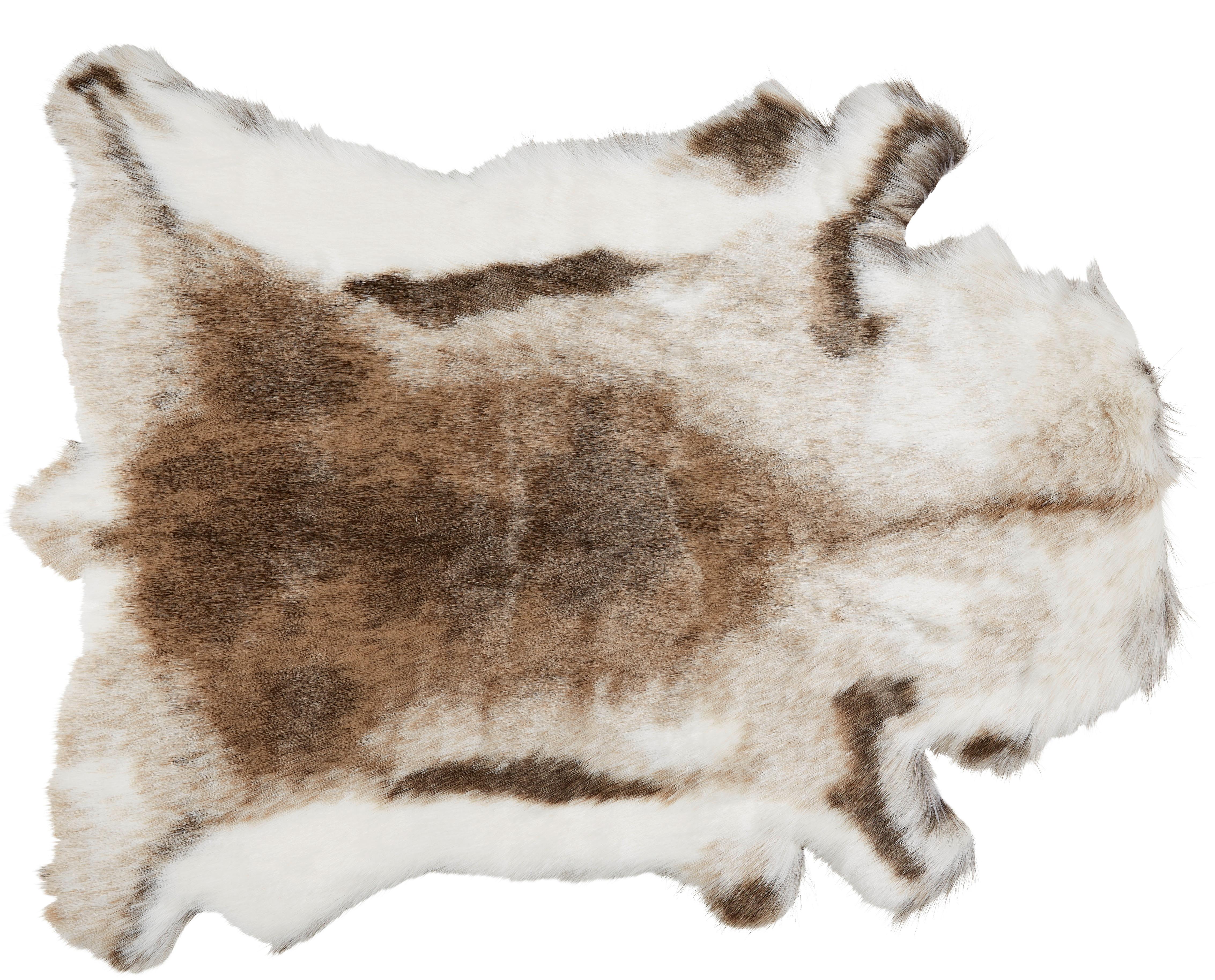 Kunstfell Rudolf in Braun/Weiß ca. 90x110cm - Braun, MODERN, Textil/Fell (90/110cm) - Modern Living