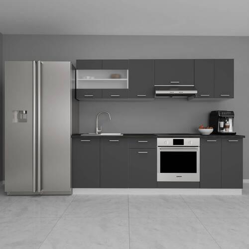 MEBLE KUCHENNE BEZ SPRZĘTÓW ESILO - antracytowy/biały, Konventionell, materiał drewnopochodny/metal (240cm) - MID.YOU