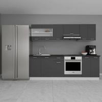 MEBLE KUCHENNE BEZ SPRZĘTÓW ESILO - antracytowy/biały, Konventionell, materiał drewnopochodny/metal (240cm) - MID.YOU